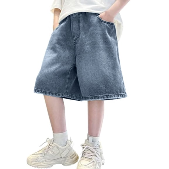 Jean Shorts Girls Ripped Boy Baggy Jorts High Waisted Wide Leg Loose Denim Shorts Jeans Pockets Hip Hop Skateboard Y2k Jorts Shorts for Kids