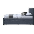 thumbnail image 2 of Pemberly Row Contemporary Navy Vegan Leather Twin Trundle Bed, 2 of 9