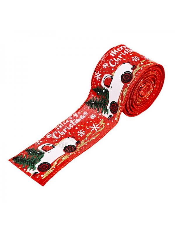 16FT Wired Burlap Christmas Holiday RibbonBurlap Ribbon with Thread