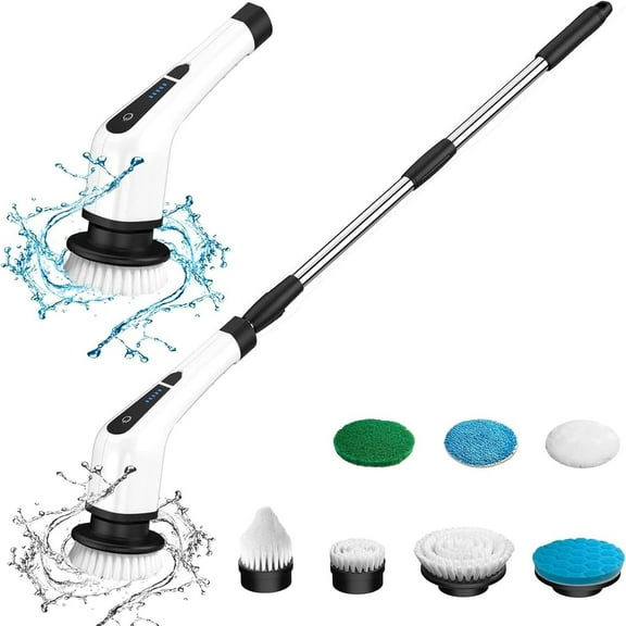 KitGody Electric Spin Scrubber,Cordless Scrub Brush Bathroom Cleaning Brush with 7 Cleaning Brush Heads