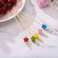 thumbnail image 3 of Uxcell 100Pcs Palillos de cóctel en forma de estrella de bambú para bebidas, comida, fruta, colorido, 3 of 6