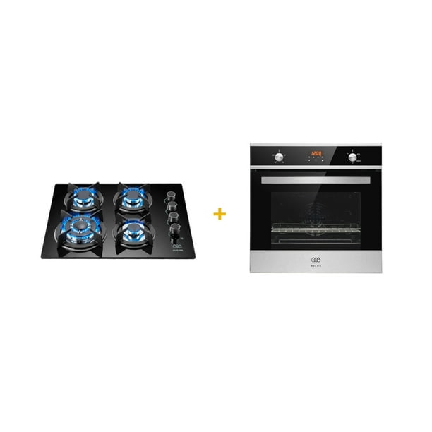 Combo Parrilla de Gas 4 Quemadores Y Horno Empotrable de 60 cm. AVERA VT4HE01LP/Gas Natural y Gas LP/Acero Inoxidable.