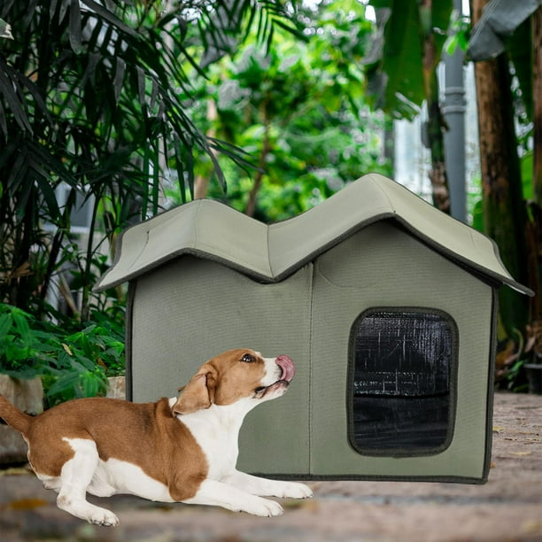 Casa para perros, refugio plegable para mascotas, casa para a prueba de lluvia, casa para mascotas al aire libre para perros gatitos y , Verde
