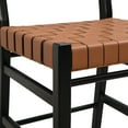 thumbnail image 5 of GDF Studio Luxurious Browen Leather Counter Stools with Unique Woven Backrest and Rubber Legs, Set of 2, 5 of 10