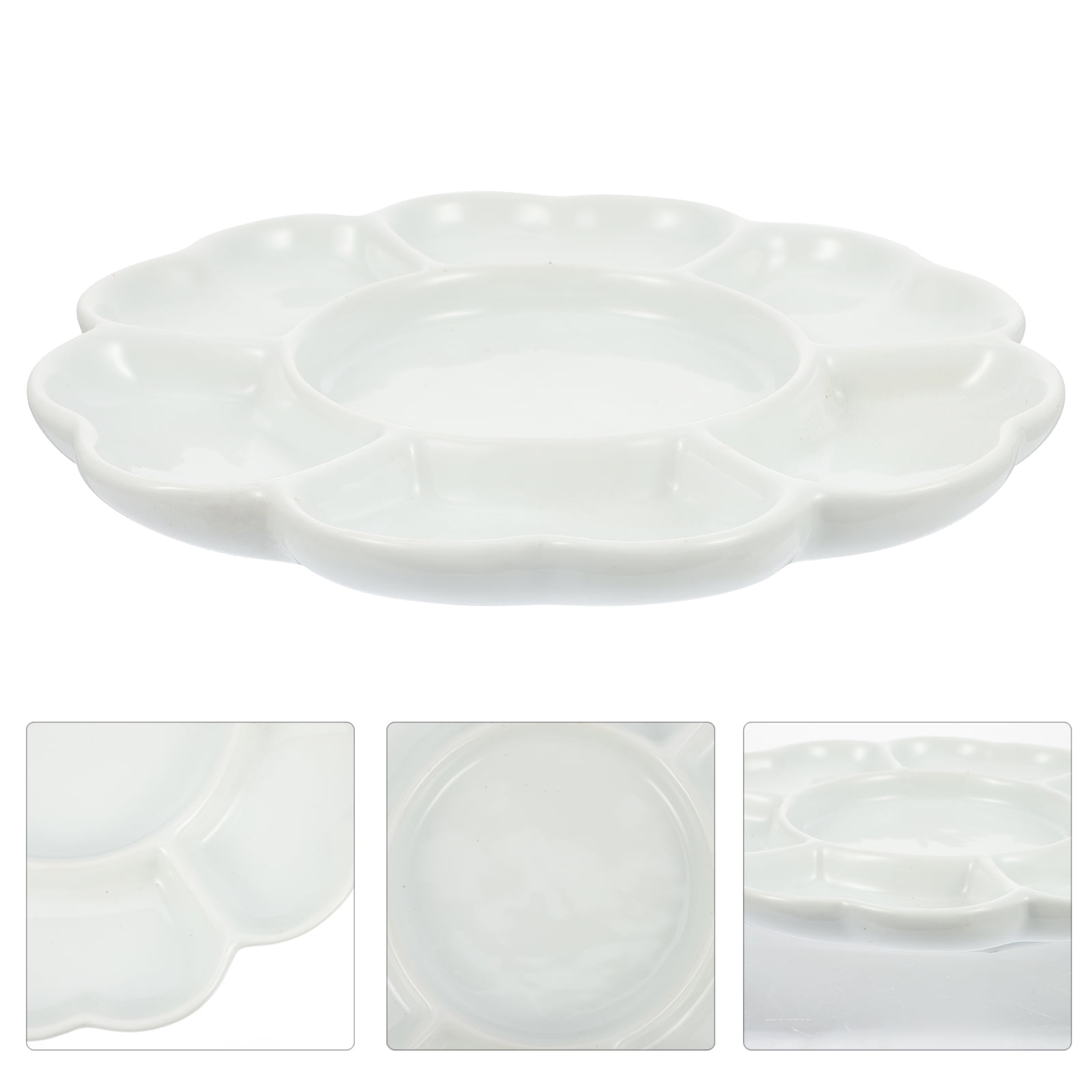 Hemoton Ceramic Color Palette Tray with for Watercolor Painting and Pigment Mixing - 1 Piece