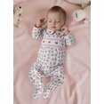 thumbnail image 4 of BemeyourBBs Baby Girl Christmas Footie Romper Print Long Sleeve Infant Jumpsuit, 4 of 9