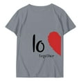 thumbnail image 1 of JAKANYQ T-Shirts pour Femmes avec Motif Cœur d'Amour, Manches Courtes, Décontracté, Mode Décontractée, 1 of 6