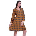 thumbnail image 3 of Moomaya Robe Courte Évasée Imprimée de Designer, Manches Longues, Tunique en Velours, Robes pour Femmes, 3 of 6