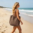 thumbnail image 7 of Crochet Mesh Beach Tote Bag, Summer Vacation Boho Shoulder Purse, Woven Hobo Bag, Knit Hippie Style Market Tote, Lightweight Casual Travel Bag, Bohemian Beach Accessory for Daily Vacation Use, 7 of 7