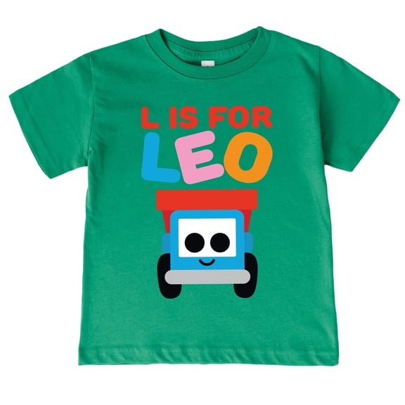Leo the Truck L is for Leo  - Toddler Short Sleeve Graphic T-Shirt