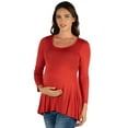 thumbnail image 2 of 24seven Comfort Apparel Long Sleeve Maternity Swing Tunic Top, 2 of 4