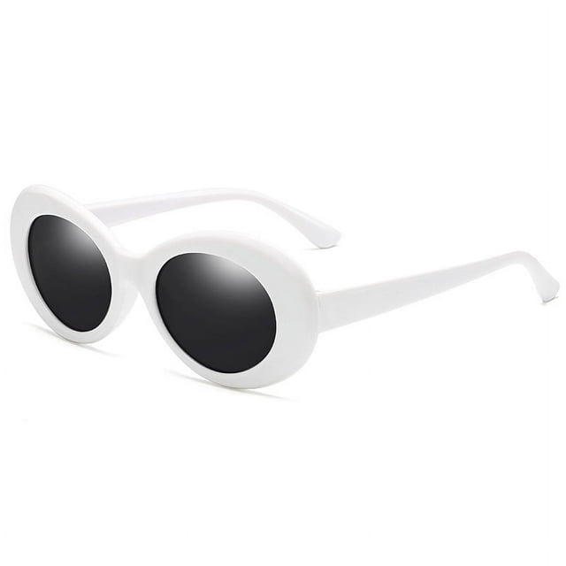 Gafas de sol blancas, gafas de sol ovaladas de moda, gafas de fotografía divertidas, adecuadas para múltiples escenarios