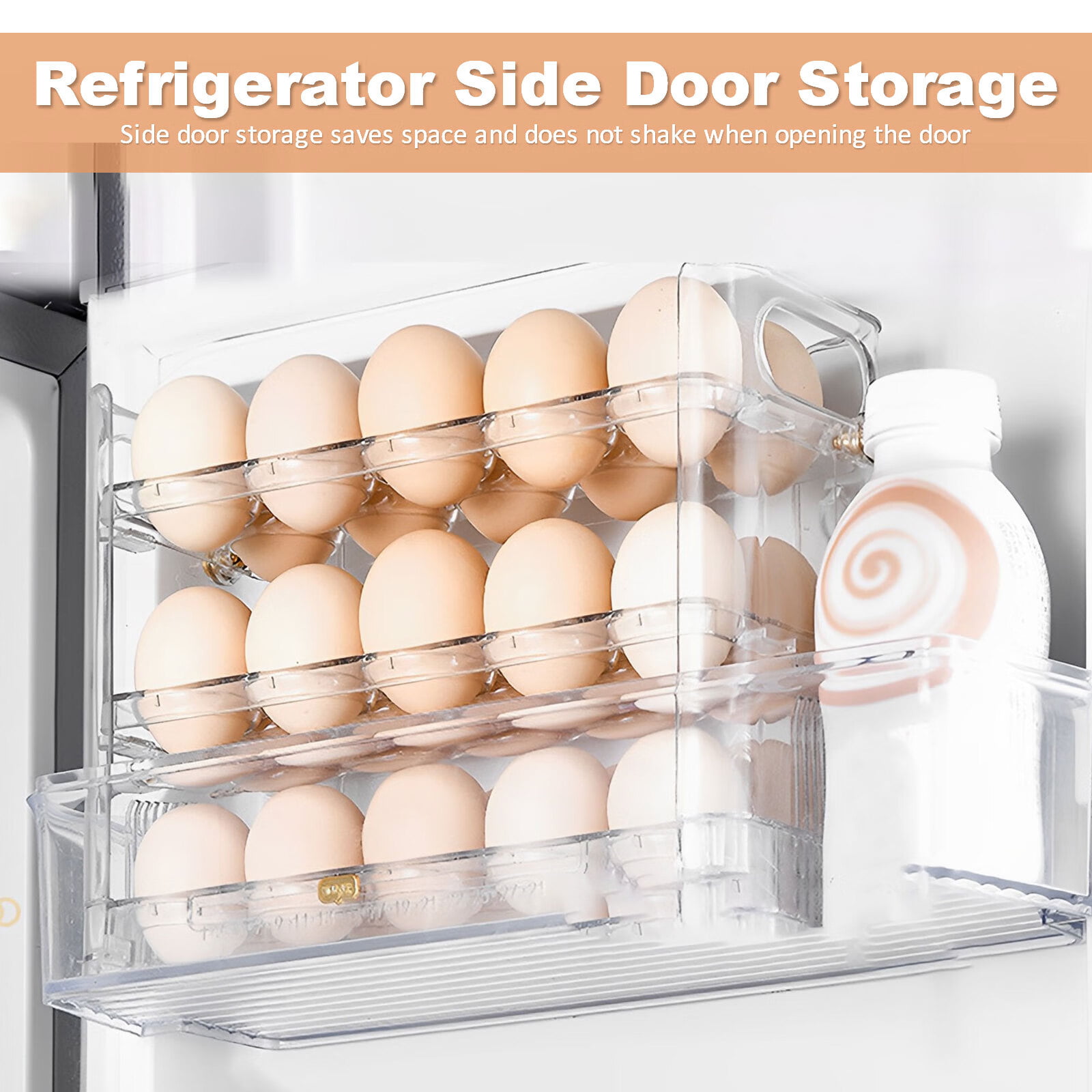 AllTopBargains 1 Kitchen Egg Tray 18 Slot Eggs Holder Lid Container Fridge Refrigerator Storage