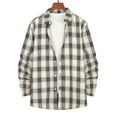 thumbnail image 2 of Mens Long Sleeve Plaid Printed Shirts Lapel Button Blouse with Pockets Trendy Casual Tops, 2 of 7
