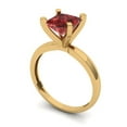 thumbnail image 2 of Clara Pucci 14K Yellow Gold Solid Gold Garnet Solitaire Anniversary Ring for Women - 1.5 cttw Princess Cut, 2 of 8