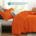 thumbnail image 2 of VEGAS HOTEL COLLECTION Classic Egyptian Cotton 1-Piece Duvet Cover { Zippered Closure } 1000 Thread Count- Fabulous Solid Looking Color Orange - Queen Size, 2 of 5