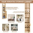 LAZZO 65'' Tall Bathroom Storage Cabinet Organizer, Wood, Slim Design ...