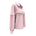 thumbnail image 5 of Women Button Down Dressy Shirts Collared Puff Long Sleeve Ruffle Tops Ladies Fall Elegant Casual Fashion Work Shirt S-XXL, 5 of 5