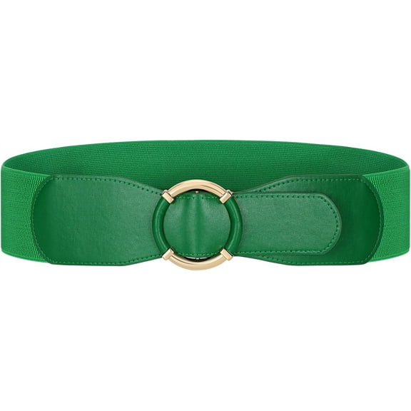 Women Waist Belt Stretchy Elastic Vintage Belts for Dress Ladies Belt with Circle Buckle