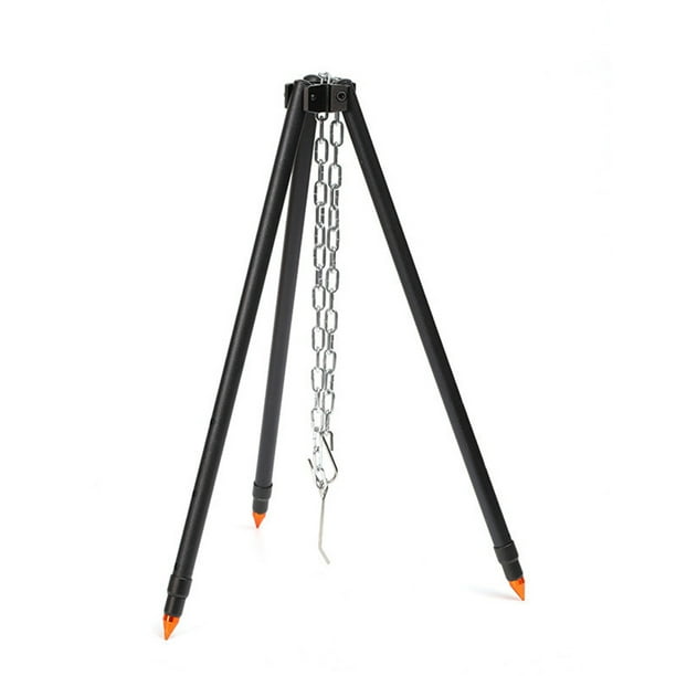 Trípode De Fogata Trípode De Fogata Camping Trípode grande para hoguera al aire libre, olla portátil para fogata, cadena colgante