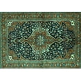 thumbnail image 1 of Ahgly Company Indoor Rectangle Medallion Turquoise Blue Traditional Area Rugs, 5' x 8', 1 of 4