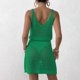 thumbnail image 3 of Mujeres Playa Humo, Nuevo Color Sólido Cuello en V Arco Corte Cubrir para el Desgaste Casual Y de Vacaciones, Vestido Ligero Estiramiento Túnica, 3 of 7