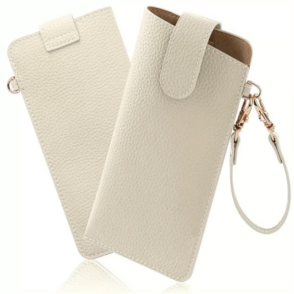 Men Women's Eyeglass Case Soft Leather Glasses Storage Bag Portable Hangable Pocket Cases Slim Travel Pouch for Sunglasses