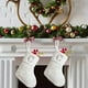 thumbnail image 4 of Calcetines navideños de seda blanca brillante, calcetines con letras de 23 cm, calcetines decorativos para chimenea, colgantes, 4 of 6