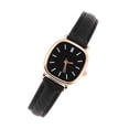 thumbnail image 4 of Reloj analógico de cuarzo para mujer, correa de PU, caja de aleación, reloj de pulsera para mujer (correa negra, esfera negra), 4 of 14