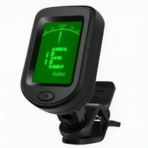 QAYOZ Guitar Tuner Clip On Tuner Digital Electronic Tuner Acoustic with LCD Display for Guitar Bass Violin Ukulele Beginner Black