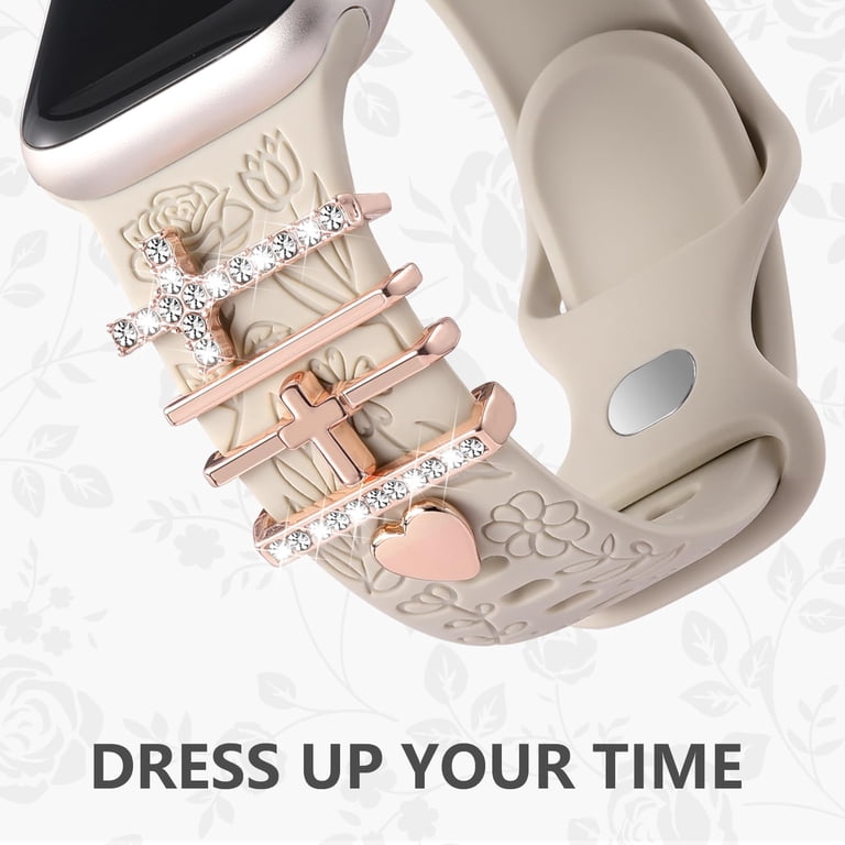 Comvin Floral Engraved Silicone Apple Watch Bands 40mm 38mm  display picture 1