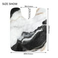 thumbnail image 3 of Toilet Rug Set Non-Slip Bathroom Rugs Soft Plush Machine Washable Contour Bath Mat White Black Marble Texture 24x20/24x16, 3 of 9
