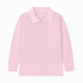 thumbnail image 4 of HCNTES Boys White Long Sleeve Shirt 4T Long Sleeve Shirt Boys Boys' School Uniform Long Sleeve Polo Shirt, Button Closure, Comfortable Fabric A15 SHIRT(Light Pink,6-7 Years), 4 of 5