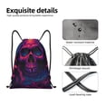 thumbnail image 4 of Fotbe Purple-Red Skull Bolsa Mochila con Cordón Estampada, Bolsa de Gimnasio Deportiva, Bolsa Cinch, Bolsa con Cordón para Hombres y Mujeres-Medium, 4 of 6
