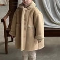 thumbnail image 2 of Mwjwdo Girls Padded Cotton Jacket with Faux Fur Fleece Lined Parka Kids Winter Thick Warm Coat Button up Outerwear for Kids Khaki 6 Years, 2 of 4