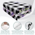 thumbnail image 4 of Twin Quilt Set 68''x86'', Lavender Floral Lightweight Summer Bedspread Coverlet Set with 2 Pillow Shams, Purple Flowers Butterfly Black Gray Plaid Breathable All Season Quilt Bedding for Dorm/Bedroom, 4 of 9