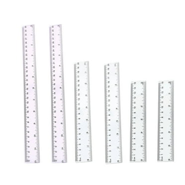 2 Pack 12 Inch Clear Plastic Ruler Straight Shatterproof Ruler Clear ...