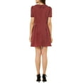 thumbnail image 3 of Allegra K Women's Puff Sleeve Dresses Peter Pan Collar Chiffon Mini Dress, 3 of 6