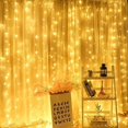 thumbnail image 3 of Guirnalda de luces LED para decoración del hogar, lámpara de cortina de 6x3M, 8 modos, USB, Control remoto, hadas, boda, Navidad, dormitorio, 3 of 4