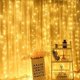 thumbnail image 3 of Guirnalda de luces LED para decoración del hogar, lámpara de cortina de 6x3M, 8 modos, USB, Control remoto, hadas, boda, Navidad, dormitorio, 3 of 4