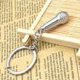 thumbnail image 5 of 5pcs llaveros de micrófono llavero creativo elegante llavero decoración clave regalo pequeño para hombres mujeres (plata), 5 of 5