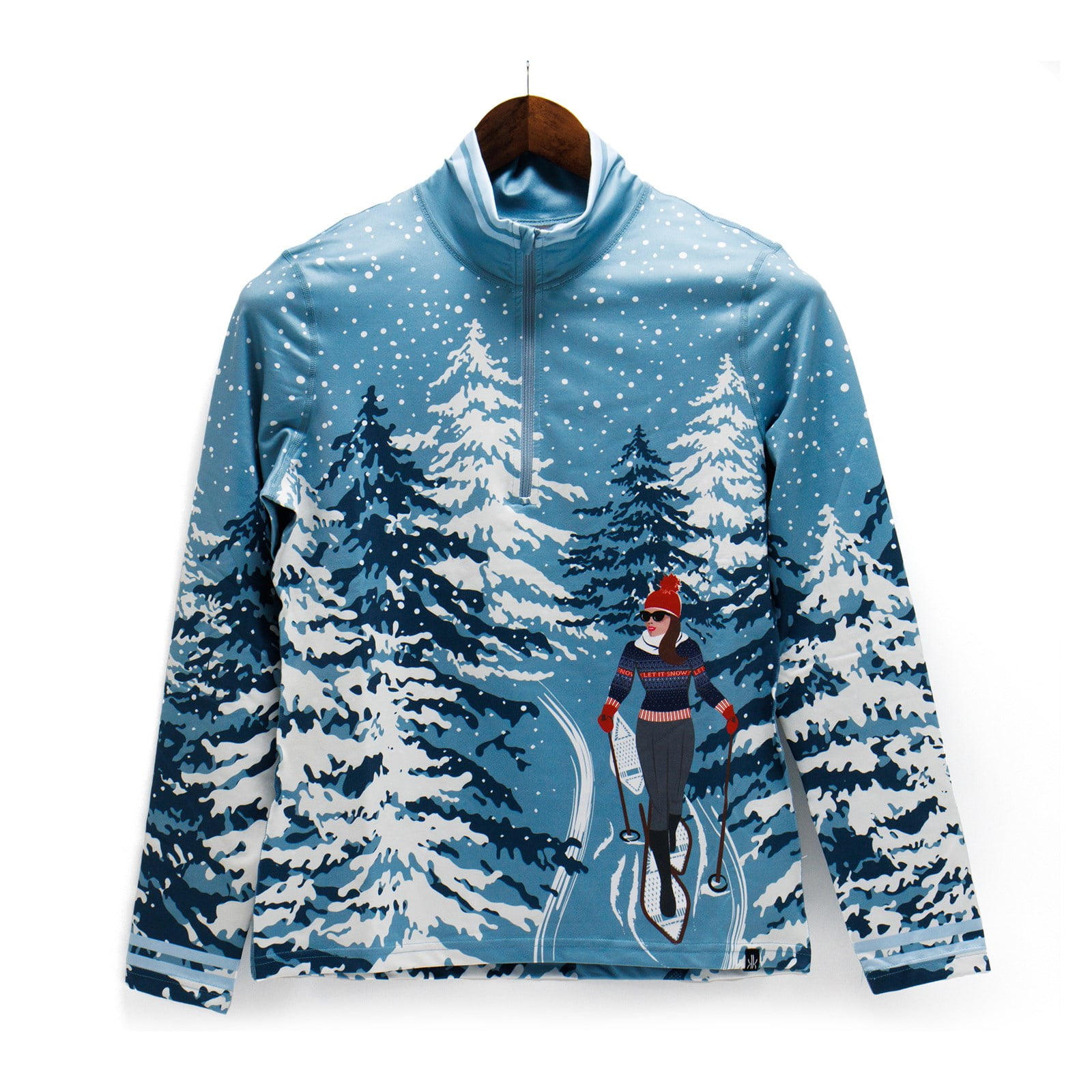 Krimson Klover Women's Winter Wonderland Base Layer Top, Sky Blue,S