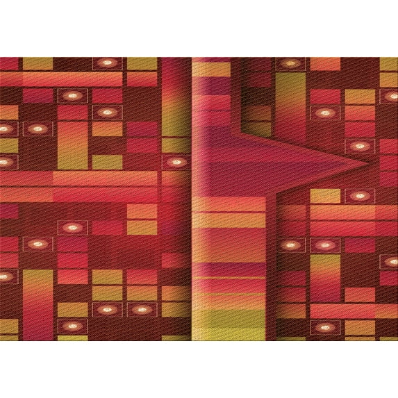 Ahgly Company Indoor Rectangle Patterned Grapefruit Red Area Rugs, 5' x 8'