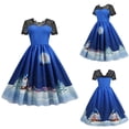 thumbnail image 2 of Moda mujer estampado empalme cultivo de encaje tipo grande vestido de fiesta de noche Fridja  qw492, 2 of 9