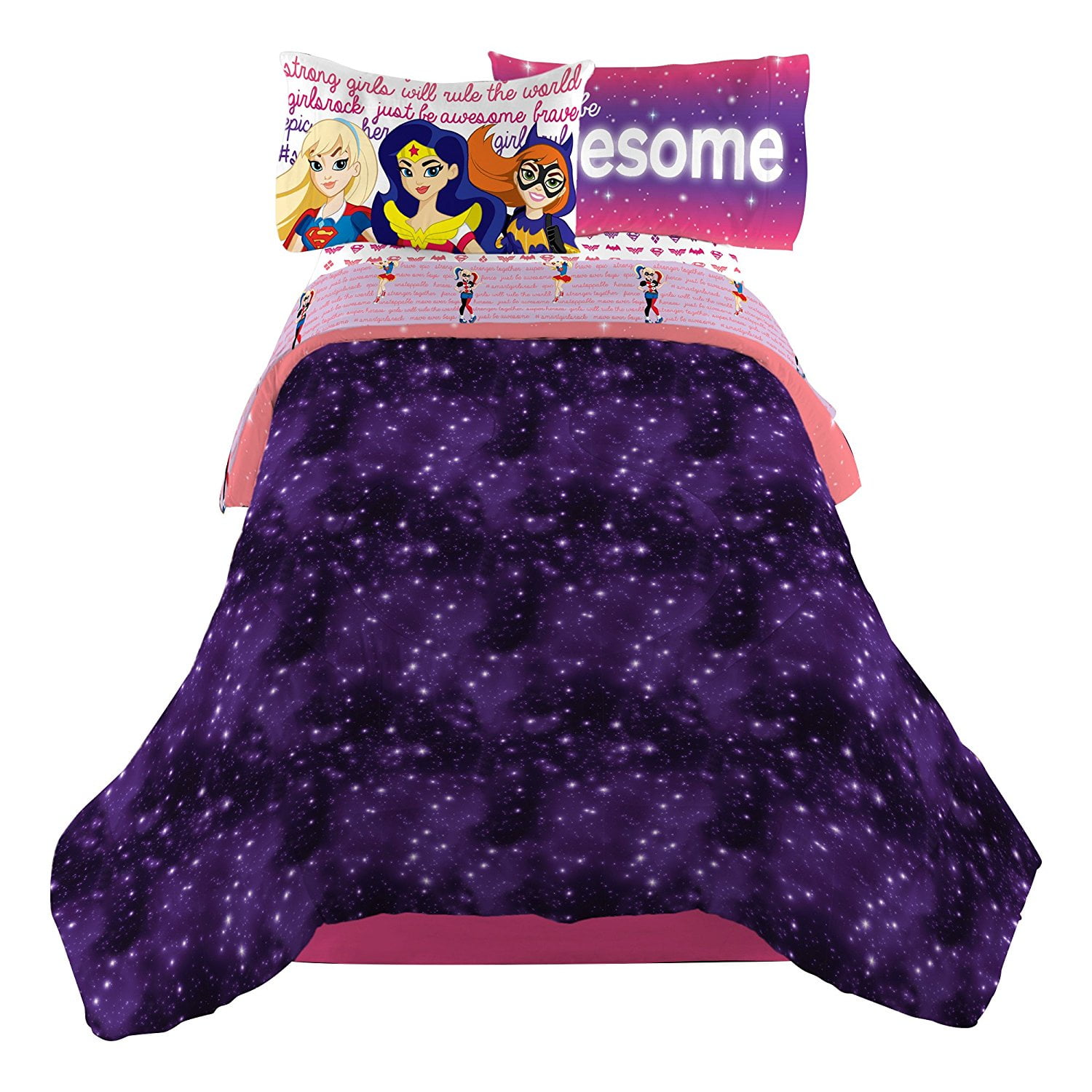 Dc Comics Superhero Girls Cosmic Girl Reversible Twin Full Bedding Dc Comics Superhero Girls Cosmic Girl Reversible Twin Full Bedding Comforter Set 1 Each Com