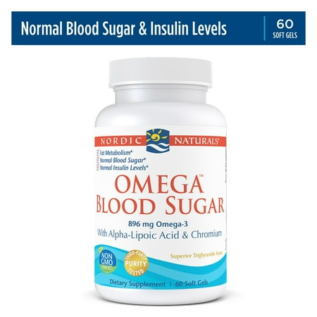 Nordic Naturals Omega Blood Sugar Softgels, Lemon, Non-GMO, 896 Mg, 60 Ct