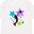 thumbnail image 4 of Inktastic Girl Playing Basketball purple, blue, green stars Boys or Girls Long Sleeve Toddler T-Shirt, 4 of 5