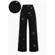 thumbnail image 3 of Pantalones vaqueros elásticos con diamantes de imitación for mujer, cintura alta, rectos, pierna ancha y brillantes, 2026, 3 of 5