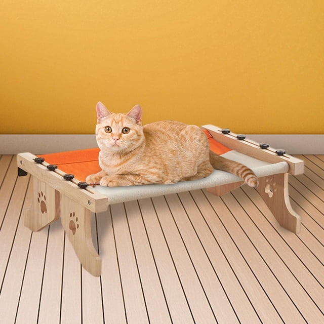 Percha para ventana de gato de doble propósito, estante para hamaca, ajustable, resistente, duradera, cama para gato, lavable para gatos de interior, naranja gris Salvador Percha para ventana de gato