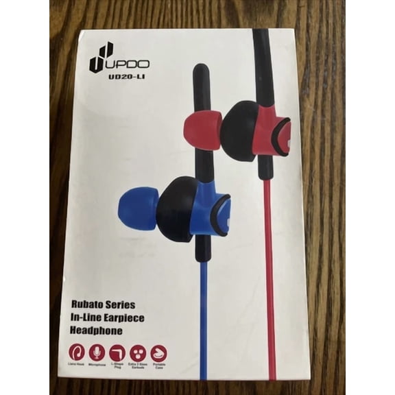 RHEA- Stereoteck Ud20-Li In Ear Headphones W/Mic New/Sealed (Red)
